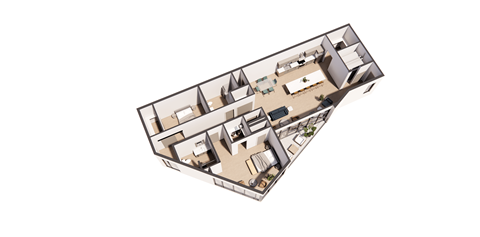 Floor plan for 2 beds, 2 baths, 1756 sqft
